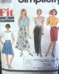 7333 SIMPLICITY FITTING SKIRT, STRAIGHT- FLARE SKIRTS  LENGTHS PATTERN 12-18 UNCUT